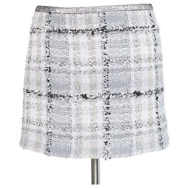 Dolce & Gabbana Metallic Grey Tweed Mini Skirt Other