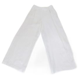 Pantalón ancho de lino blanco Loro Piana Blanco