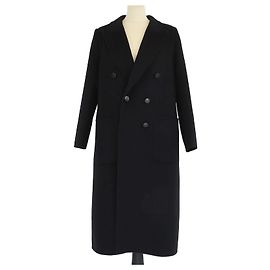 Fendi Black/Grey Wool & Silk Long Coat Black Grey