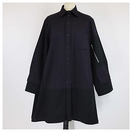 Céline Abito cappotto in cotone a maniche lunghe Celine nero/blu Blu Bordò