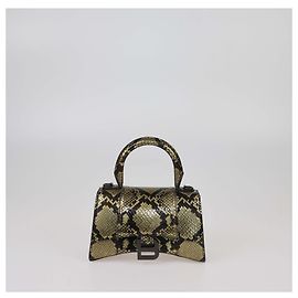 Bolsa de mão XS Hourglass em python dourado/preto da Balenciaga Preto Dourado