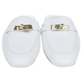 Mules OZ en cuir blanc Hermès Blanc