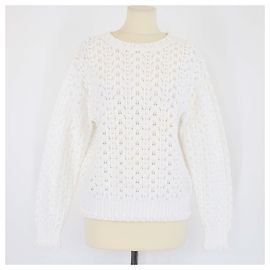 Weißer Häkelpullover von Chanel Weiß