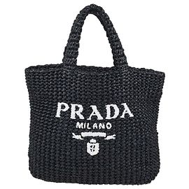 Prada Small Raffia Logo Tote Other