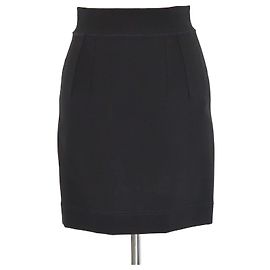 Falda mini plisada de viscosa negra mezclada Dolce & Gabbana Negro