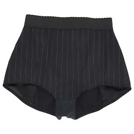 Dolce & Gabbana Blended Wool Black Pinstripe High Waisted Short Black