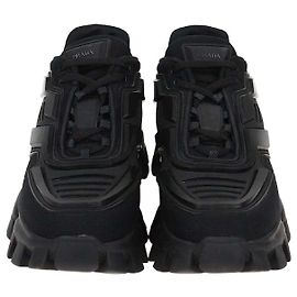 Prada schwarze Stoff- und Gummisneaker Cloudburst Thunder Schwarz