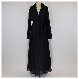 Autre Marque Maxikleid aus schwarzer Seide Di Liborio Schwarz