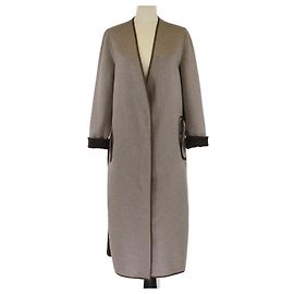 Maison Martin Margiela Maison Margiela Brown/Grey Cashmere Open Long Coat Brown Grey
