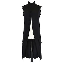 Maison Martin Margiela Chaleco largo sin mangas negro de lana Maison Margiela con botones Negro