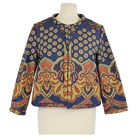 Giacca in denim a maniche tre quarti con stampa paisley multicolore Valentino Multicolore