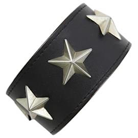 Givenchy Star Studs Leather Bracelet Black