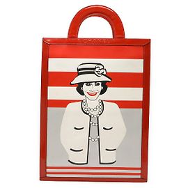 Sac à main Mademoiselle en cuir verni Chanel Rouge