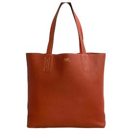 Bolsa tote em couro Taurillon Clemence Double Sens da Hermès Rosa