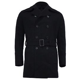 Dior Homme Double-Breasted Coat in Black Wool Black