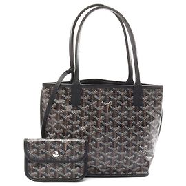Goyard Anjou Mini Pouch Tote Bag PVC Leather Black