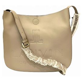Bolsa de Ombro em Couro de Bezerro Lanvin Cinza