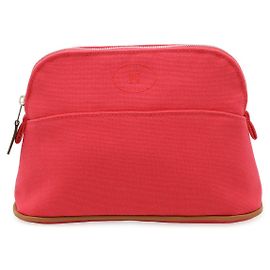 Pochette Bolide 20 en toile Hermès Rose