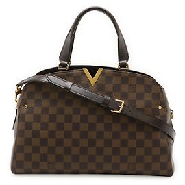 Bolsa de boliche Damier Kensington Louis Vuitton Marrom