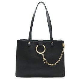 Chloé Chloe FAYE Leather Suede Tote Bag Black