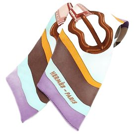 Écharpe Twilly en soie 100% Hermès Coaching Multicolore Multicolore