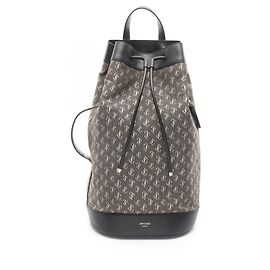 JIMMY CHOO EVAN BACKPACK Leather Nylon Canvas Backpack Black