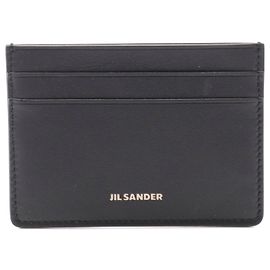 Jil Sander Leder Kartenetui Schwarz Schwarz