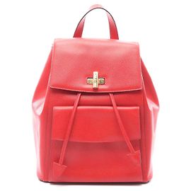 Céline Celine Leder-Rucksack rot Rot
