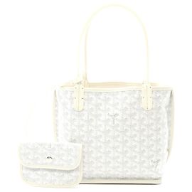 Bolsa Tote Mini Anjou em couro PVC Goyard Branco