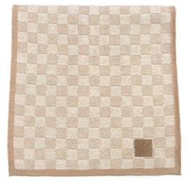 Louis Vuitton-Cachecol de lã Neo Petit Damier Louis Vuitton-Marrom,Bege