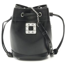Roger Vivier Leder Schultertasche Schwarz