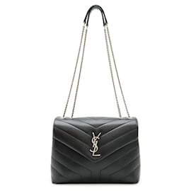 Sac à bandoulière en cuir Loulou de Yves Saint Laurent YSL Noir