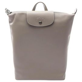Longchamp Le Pliage XTRA M Leather Backpack Grey