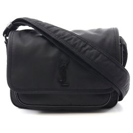 Borsa a Spalla Piccola in Nylon e Pelle Niki Yves Saint Laurent Nero