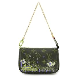 Louis Vuitton-Clutch Vivienne Mini Pochette Acessórios Monograma Louis Vuitton-Marrom