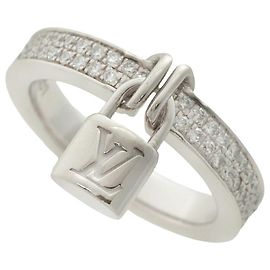Louis Vuitton Diamond Lockit Ring K18WG Weiß
