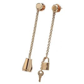 Hermès Boucles d'oreilles Clochette Kelly Hermes K18PG Rose