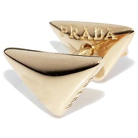 Boucle d'oreille unique mini triangle K18YG de Prada Doré Métallisé
