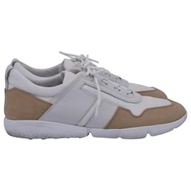 Tod's-Tod's Two-Tone Sneakers in White Canvas-Multiple colors