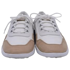 Tod's-Tod's Two-Tone Sneakers in White Canvas-Multiple colors