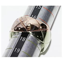 Chanel-Chanel K18 Beige Gold Diamond Coco Crush Ring-Brown,Beige
