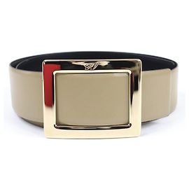 Cinto de couro Roger Vivier Marrom Bege