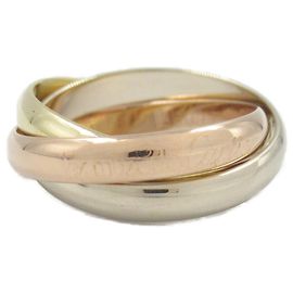 Cartier Trinity Au750 Ring Size 15.5 Golden Metallic