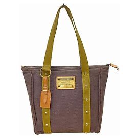 Bolsa 2 em 1 em lona de algodão Antigua Cabas MM Louis Vuitton Marrom