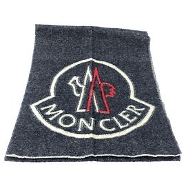 Moncler Wool Scarf Blue