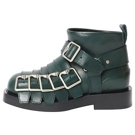 Burberry Bottines en cuir à sangle boucle vert foncé - taille EU 36 (UK 3) Vert