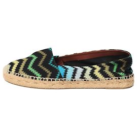 Missoni Green zig zag printed espadrilles - size EU 38 (UK 5) Green