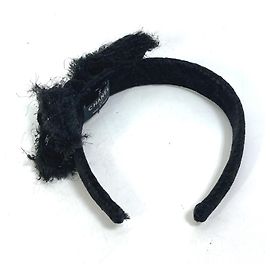 Fascia per capelli Chanel CC Coco in nastro 14K Nero