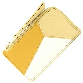 Monedero Puzzle y tarjetero Loewe Blanco Beige Amarillo