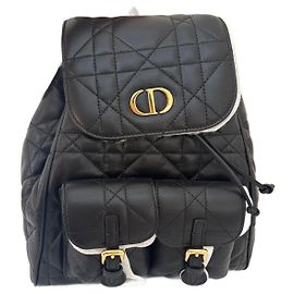 Autre Marque Mochila de couro preta Preto